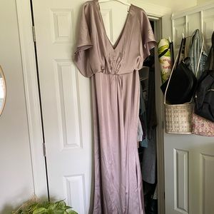 Revelry Gwen Satin Bridesmaid Dress, Taupe, size 24 (16-18)